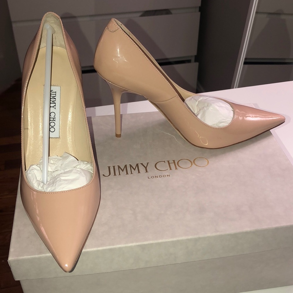Jimmy Choo Powder Pink Patent Abel pumps